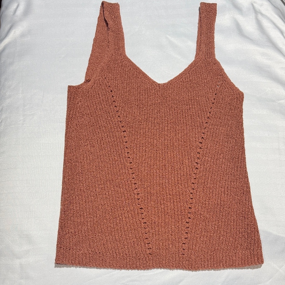 Blu Pepper Rust Knit V-Neck Tank Top
